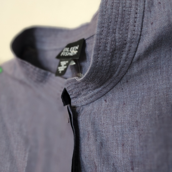 Eileen Fisher Irish Linen jacket shirt pant set L large 12 purple blue NWOT - Picture 9 of 12